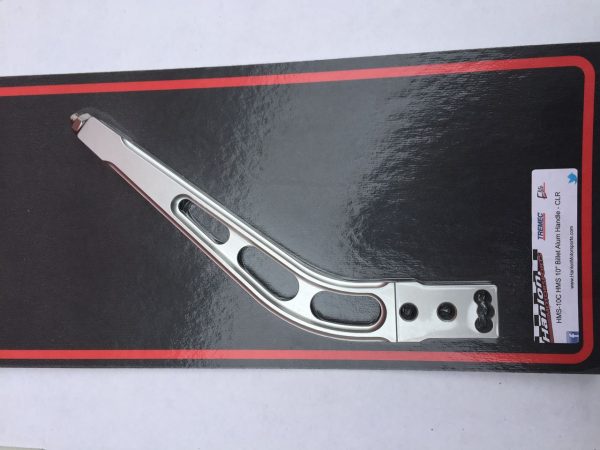 Retro Styling, Billet Aluminum, Shift Handle, Tri-Mount Bolt Hole Design, Different Mounting Locations, Groove For Line-Loc Cable, HMS, Billet 10″ Curved Handle, silver, black, chrome, clear, aftermarket, stock OEM shifter, Ford, GM, Chrysler, Aftermarket transmission, bench seat shifter, hanlon motorsports